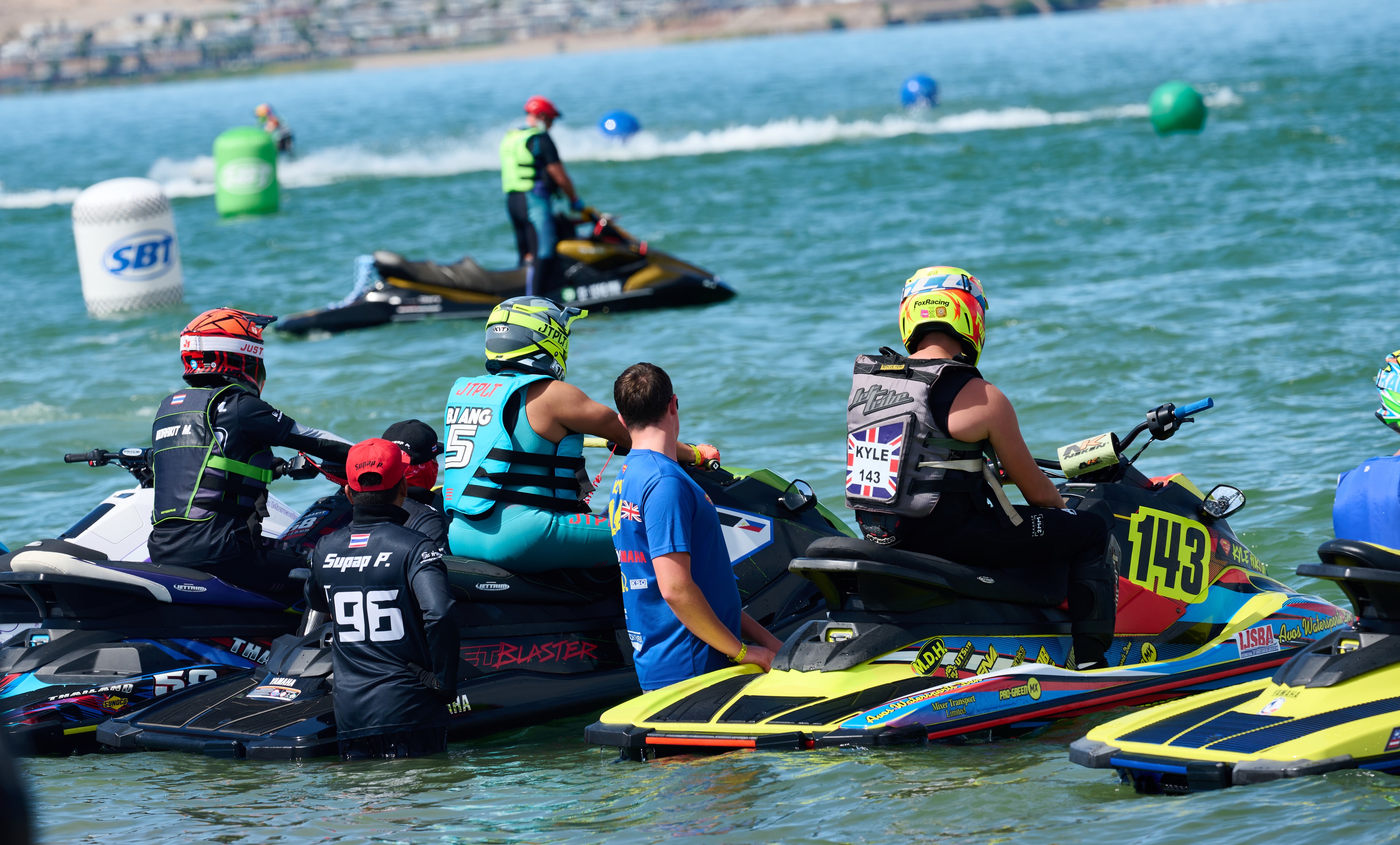 SBT World Finals — jetski racers staged at the start line, lake Havasu