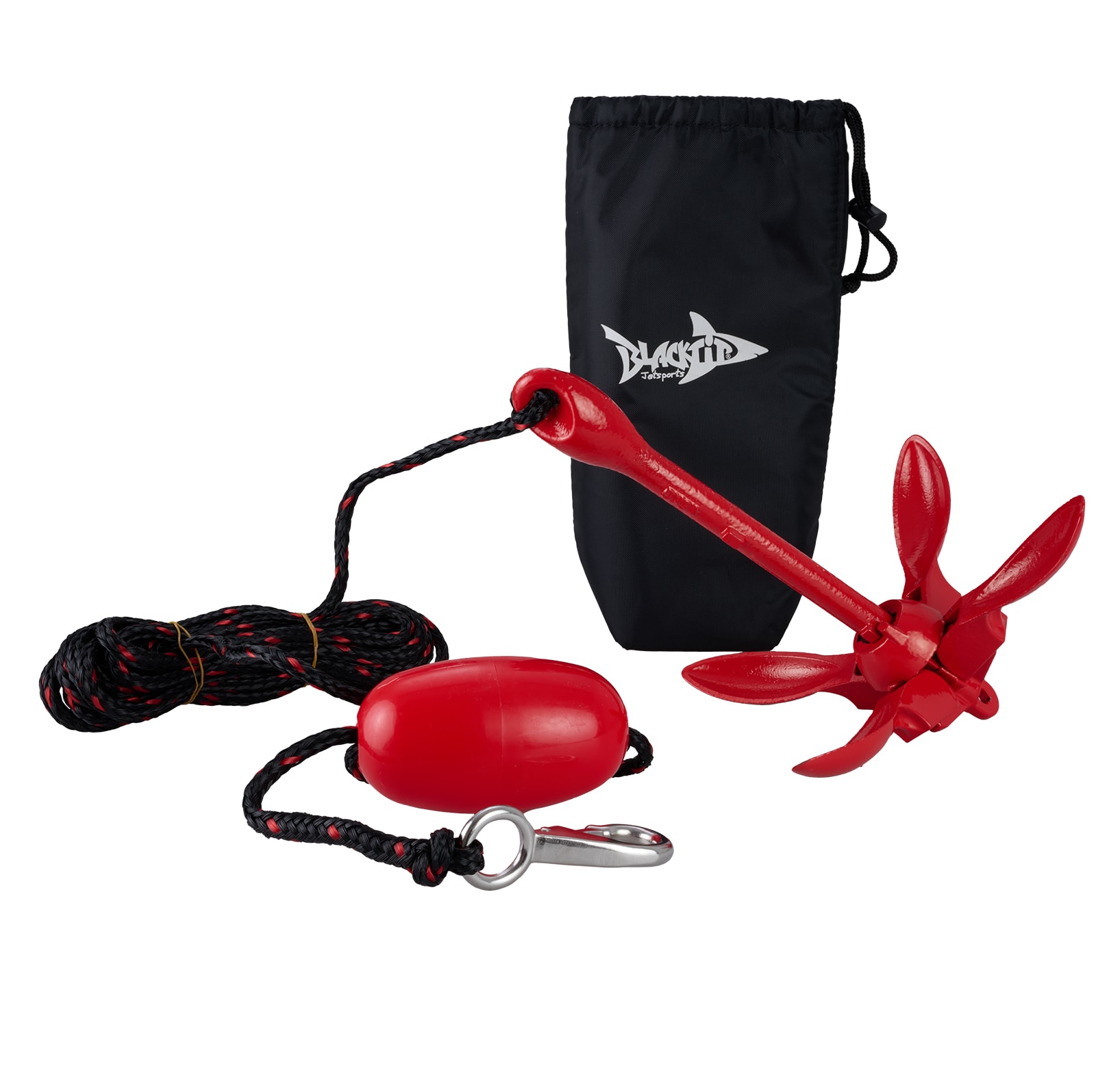 Blacktip JetSports anchor kit with rope and storage bag — e-commerce product photography