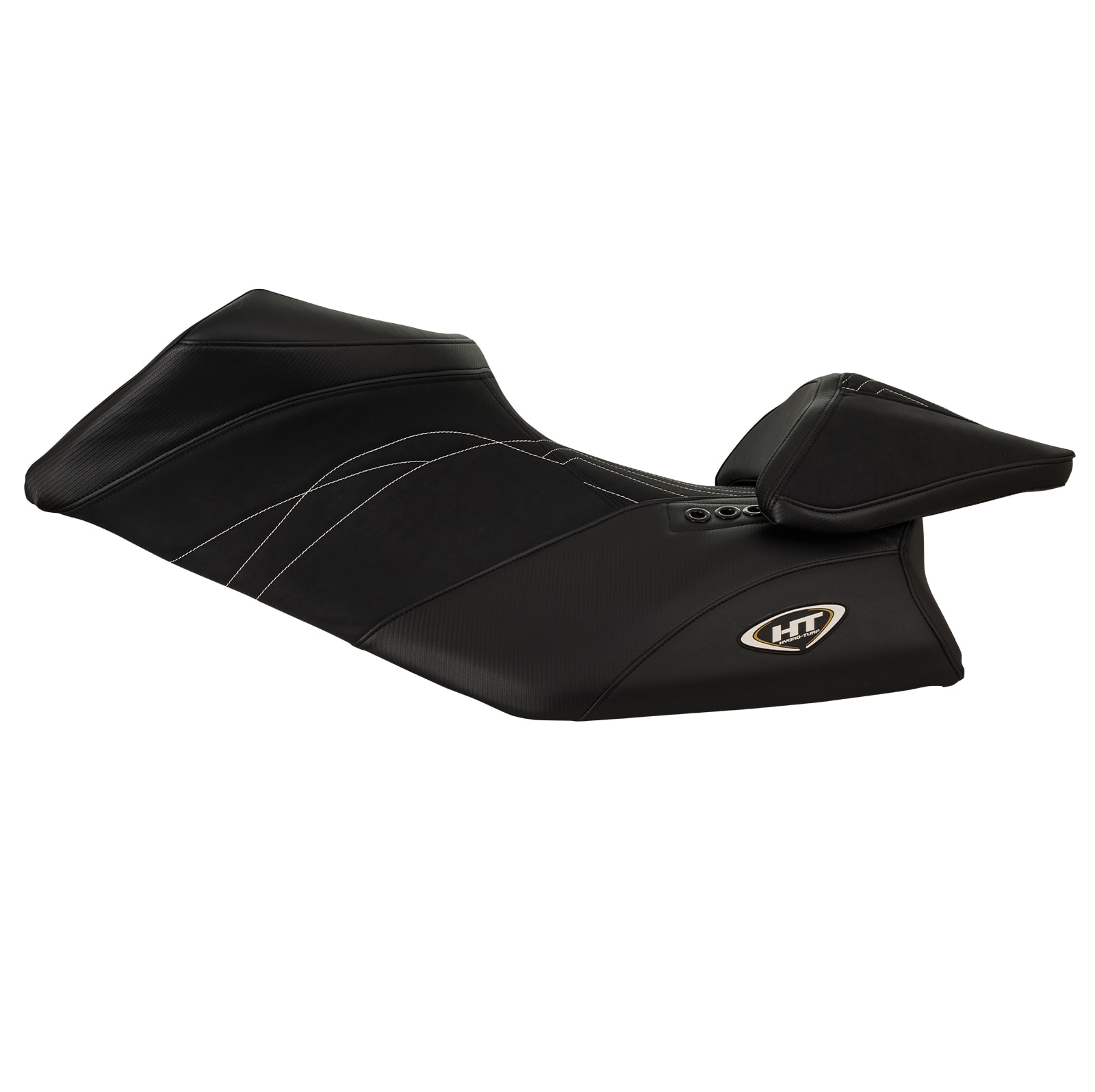 AZ motorcycle seat — black colorway, e-commerce product photography
