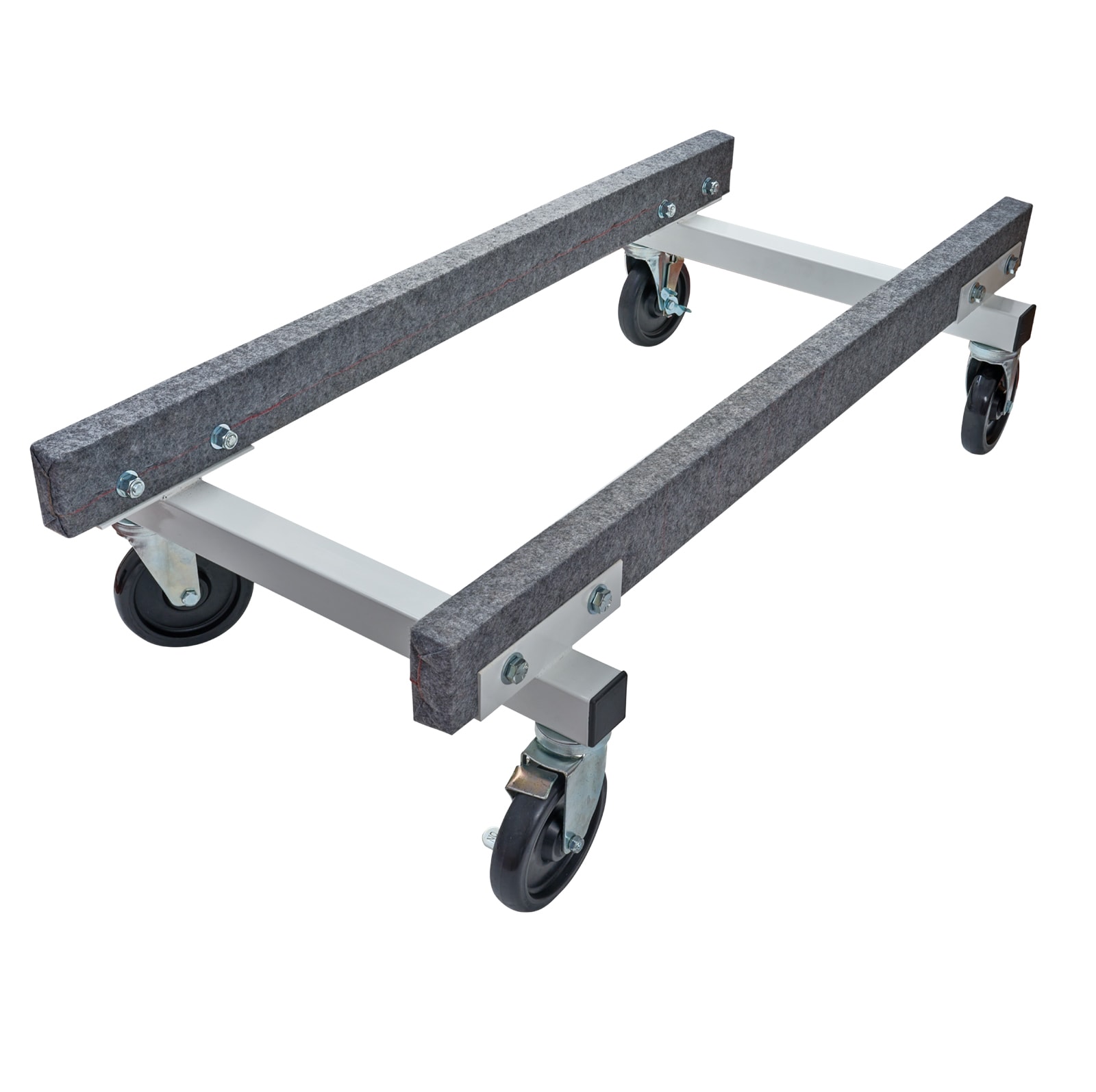 Mobile dolly cart with felt bumpers and casters — e-commerce product photography